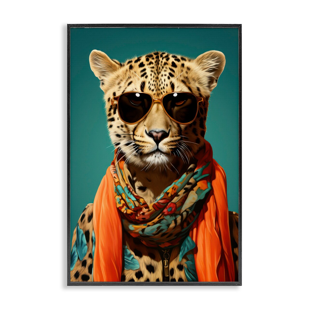 Stupell Industries Safari Glamour Leopard Framed Giclee, design by Andrea Haase